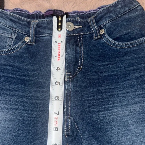 Levi's Classic Indigo Jeans Dark Blue Denim Super Skinny Knit Jean sz 14 Regular - Picture 12 of 14